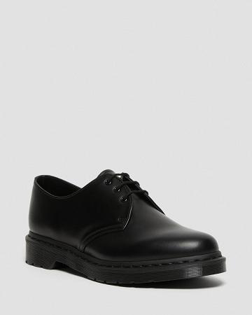 Black Men's Dr Martens 1461 Mono Smooth Leather Oxfords Shoes | CA 600AHK